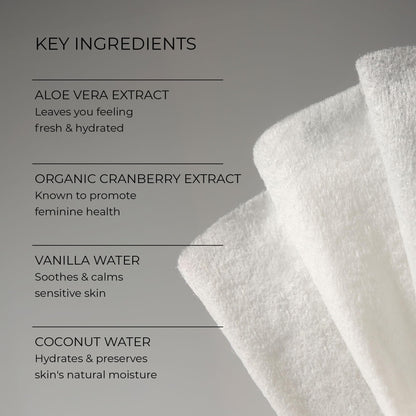 Woo More Play Freshies: All-Natural Feminine Intimacy Wipes with Coconut Oil & Aloe Vera - Vegan & Cruelty-Free, 10ct