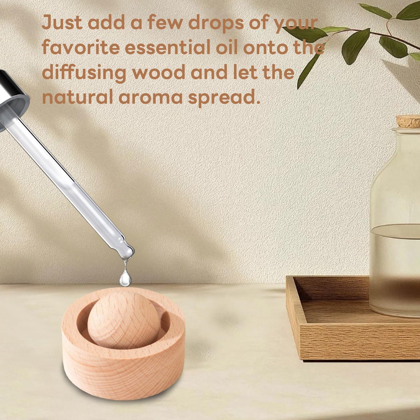 Wooden Essential Oil Diffuser – Round Ball Aromatherapy Diffuser, Walnut & Beech, Office, Car, Yoga