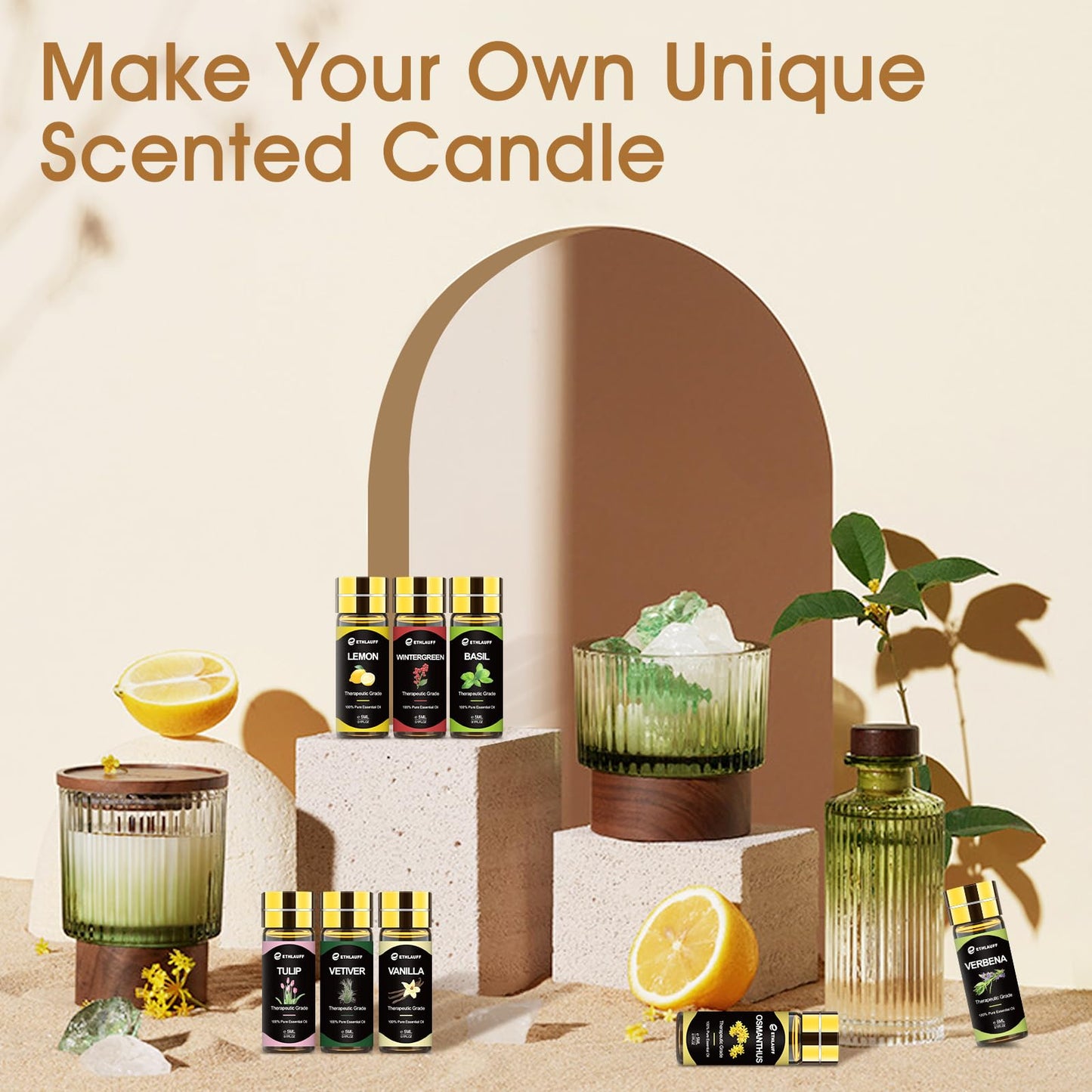 Essential Oil Set 64 Pack - Aromatherapy Oils Kit (0.17oz) for Diffusers & More