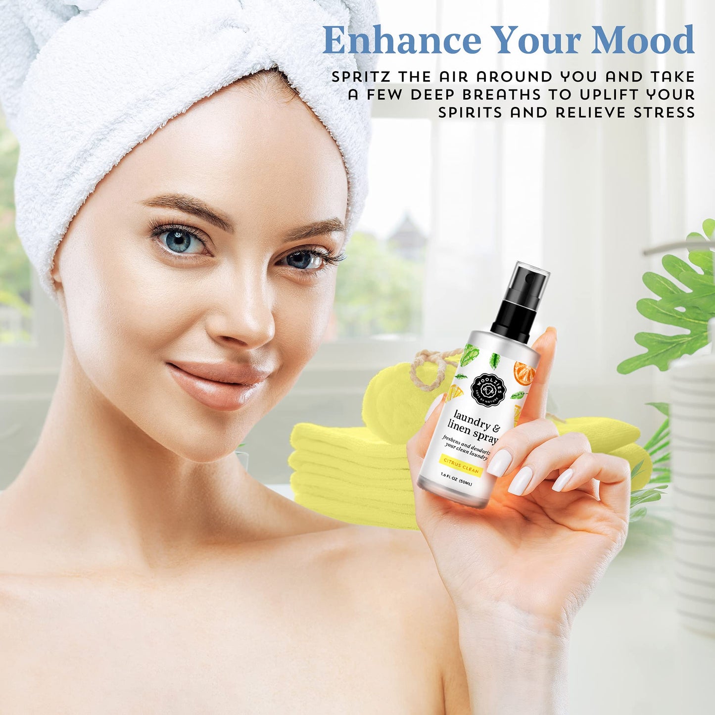 Woolzies Laundry Essential Oil Linen Spray Set – Still Breeze, Petal Fresh, Citrus Clean (50 ml)