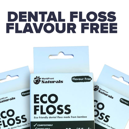 WorldFront Naturals Bamboo Dental Floss – Biodegradable & Plastic-Free (50m)