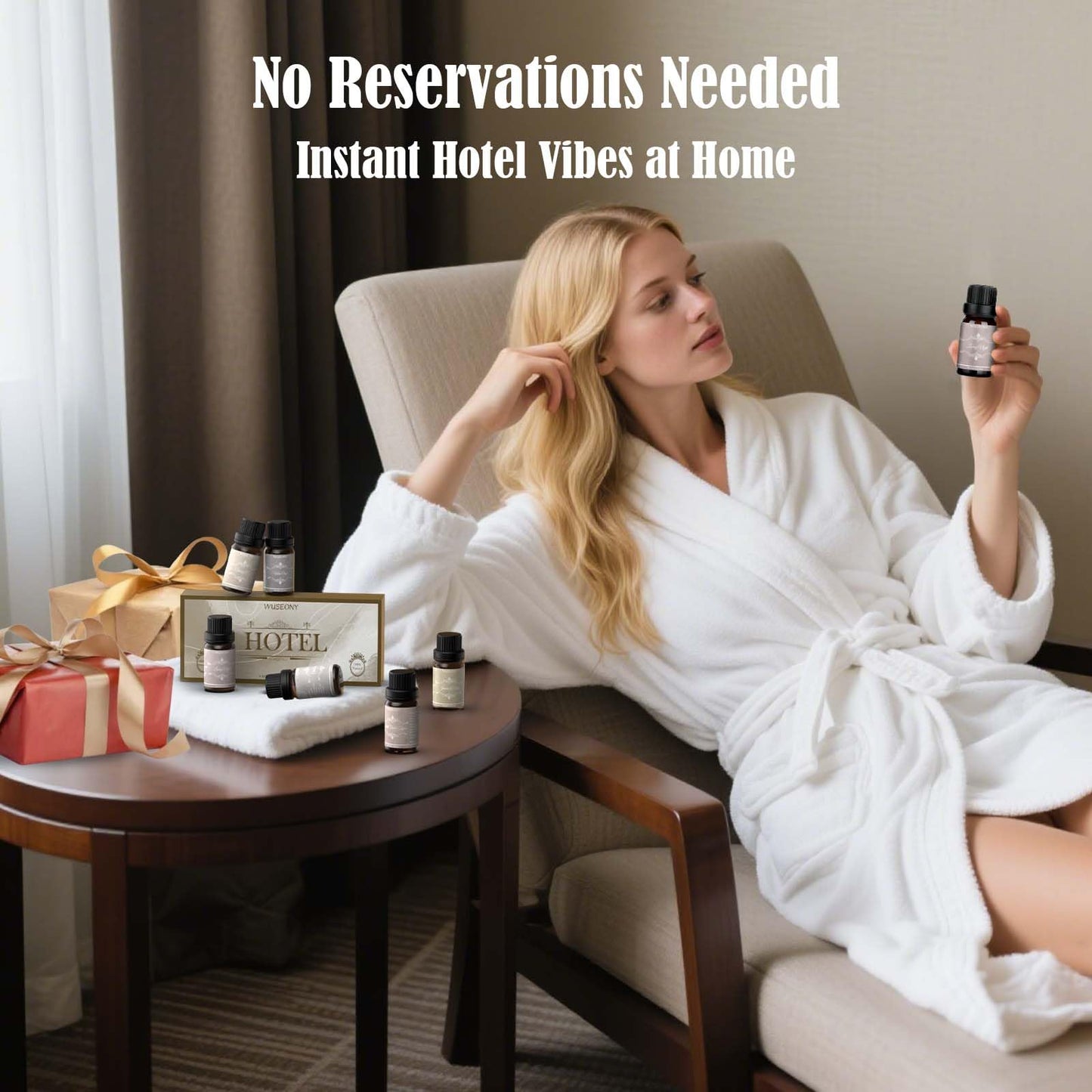 WUSEONY Hotel Diffuser Oils Gift Set – Luxury Aromatherapy for Home