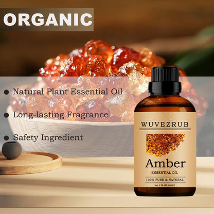 Wuvezrub Amber Essential Oils 60ML – 100% Pure & Natural for Aromatherapy Diffusers (2 oz)
