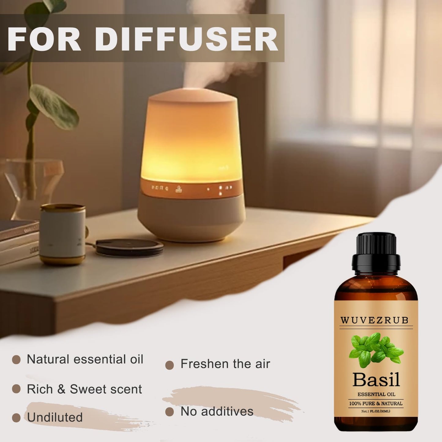 Basil Essential Oils 30ML – Pure & Natural for Diffusers & DIY