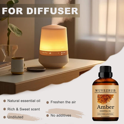 Wuvezrub Amber Essential Oils 60ML – 100% Pure & Natural for Aromatherapy Diffusers (2 oz)