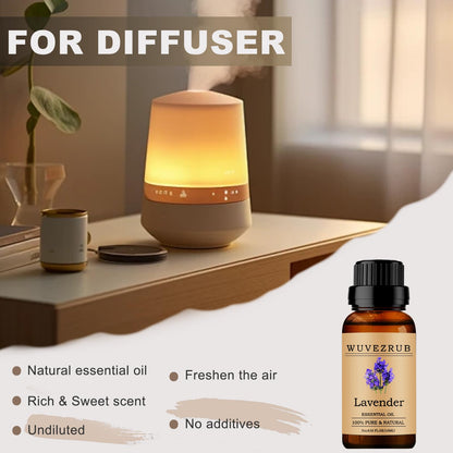 Wuvezrub Lavender Essential Oil 10ml | Pure & Natural for Aromatherapy Diffuser