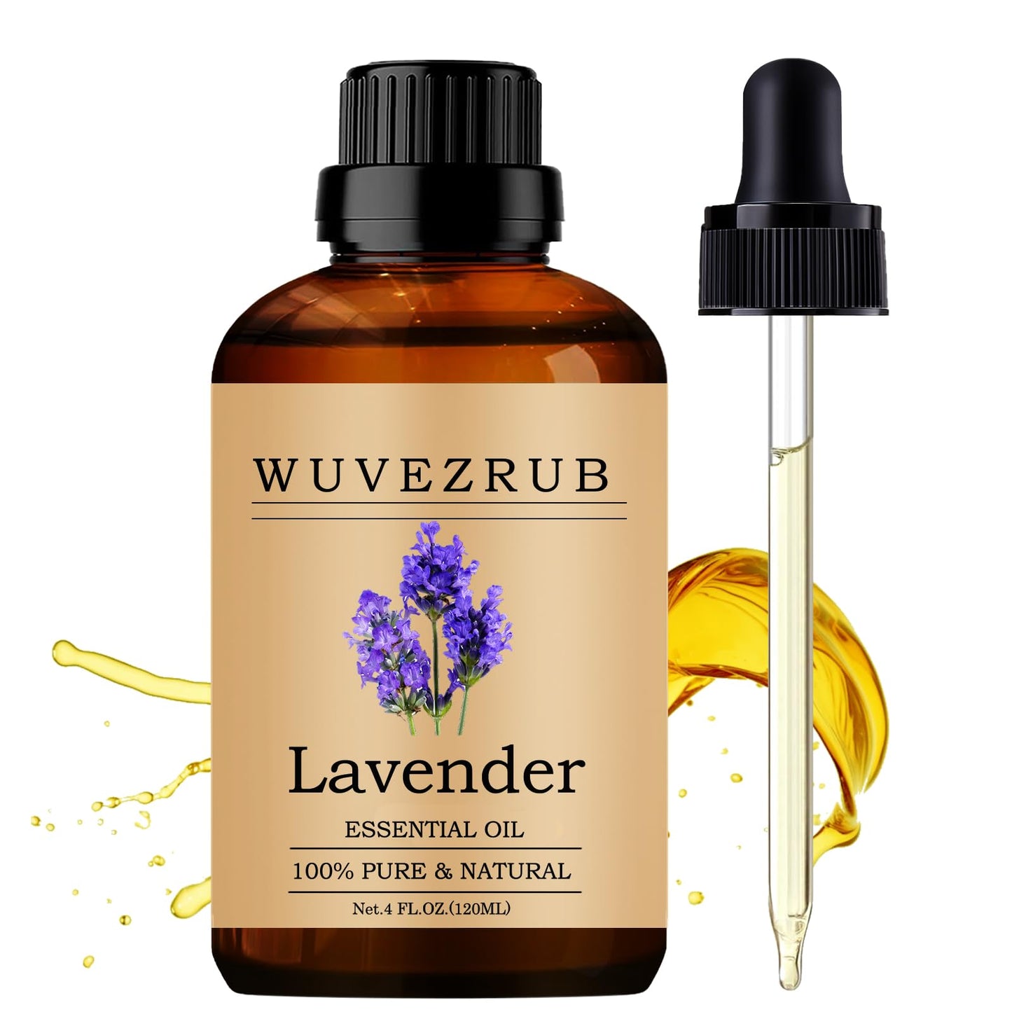 Wuvezrub Lavender Essential Oil 120ML – 100% Pure & Natural for Aromatherapy
