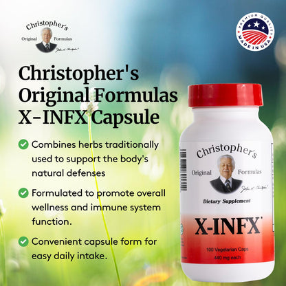 Christopher's Original Formulas X-INFX Formula | Natural Immune Support | 2 Pack, 100 Caps Each