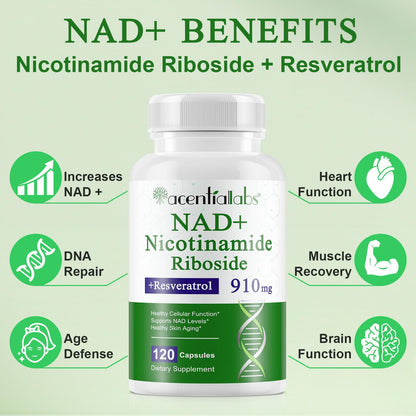 Xaarty 2Pack NAD Supplement – 910mg Liposomal NAD for Women & Men, 240 Capsules