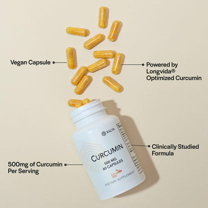 Xalya Longvida Curcumin 500 mg – 60 Capsules | High Absorption, 285x Bioavailable, Non-GMO, Vegan & Gluten Free