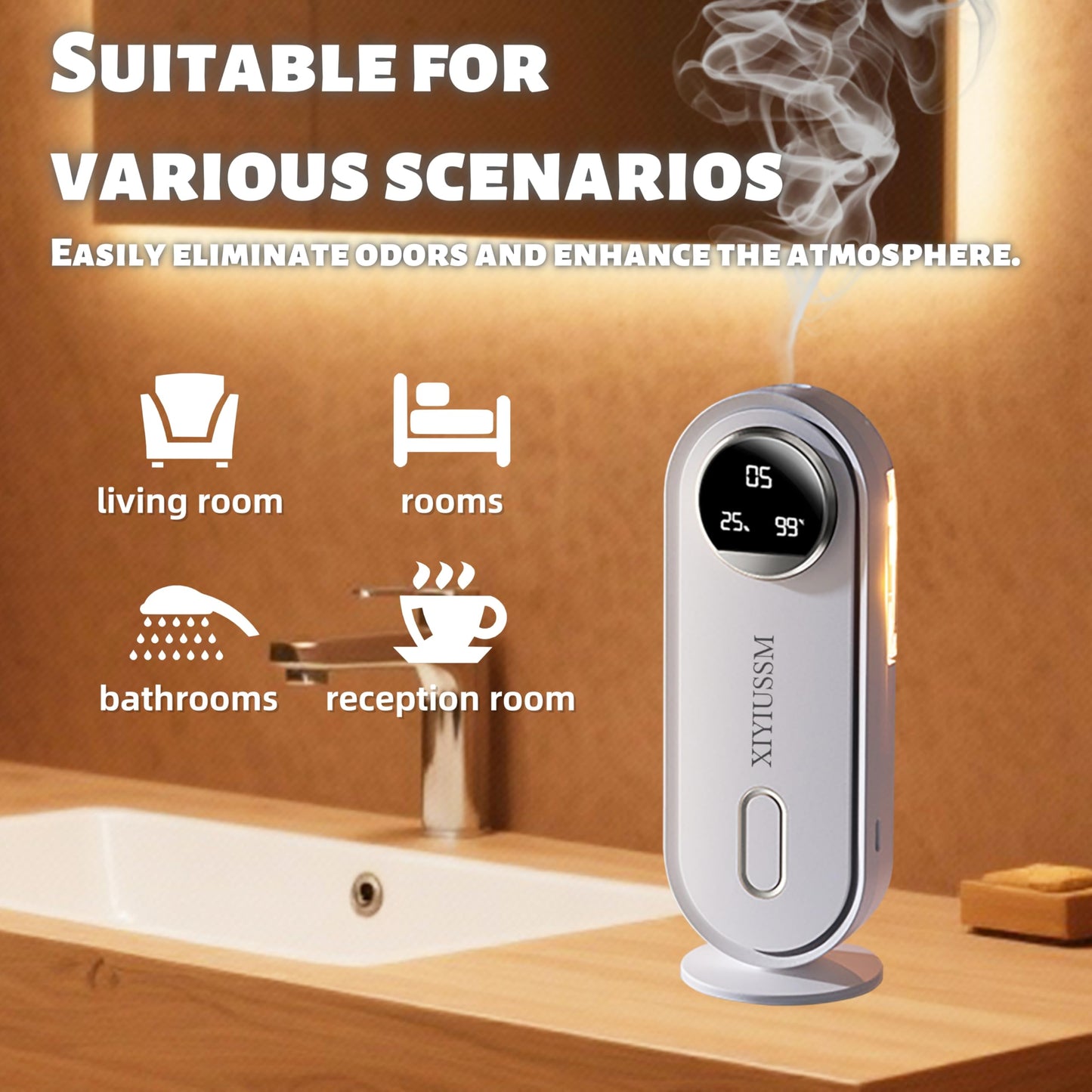XIYIUSSM Waterless Diffuser – 7 Mist Modes, 1800mAh Battery