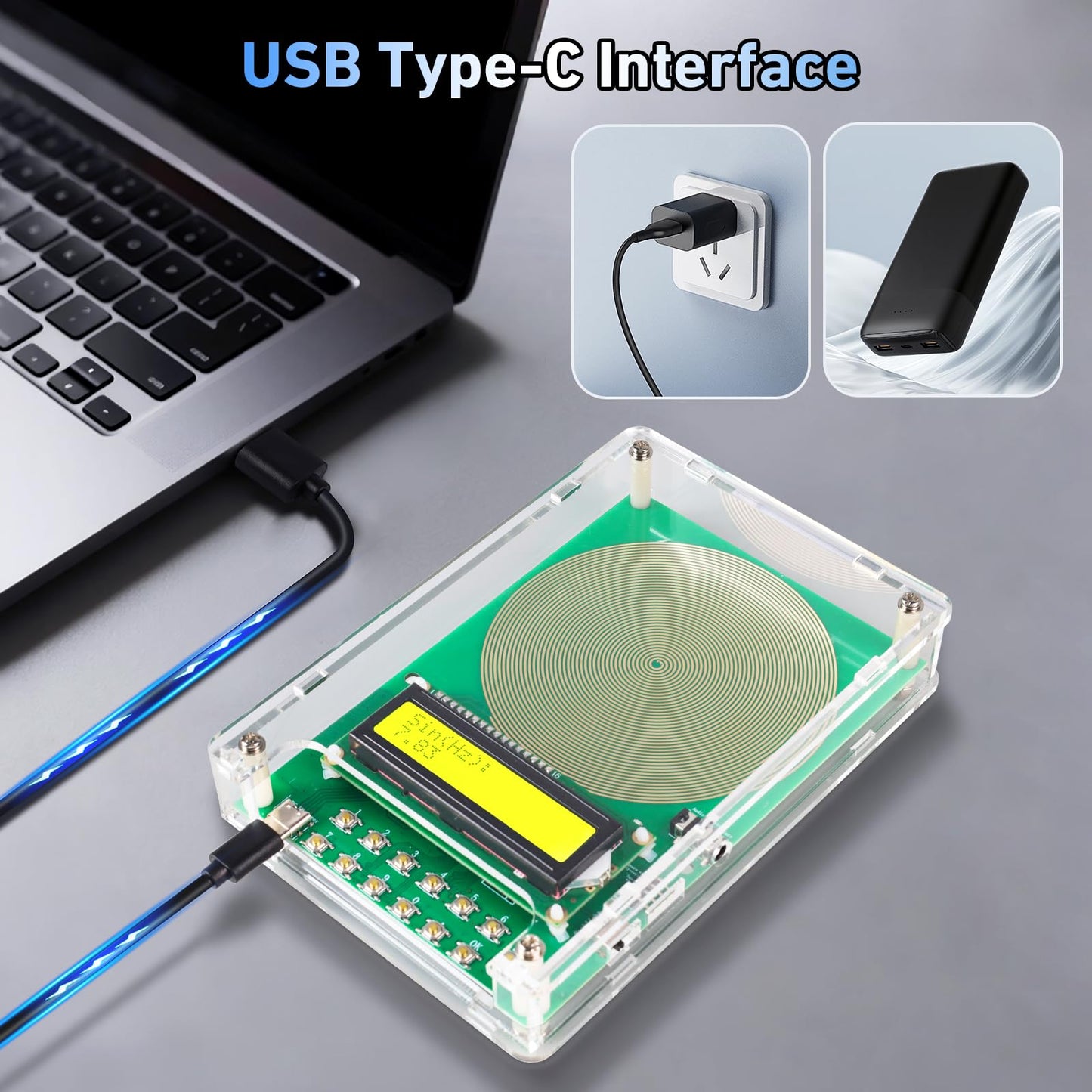 XIKDS Adjustable Frequency Generator for Healing – 0.01Hz to 200kHz, 7.83Hz Schumann, USB-C