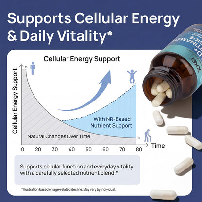 XKQ NAD+ Supplement 910mg – 60 Servings | Nicotinamide Riboside for Energy & Healthy Aging
