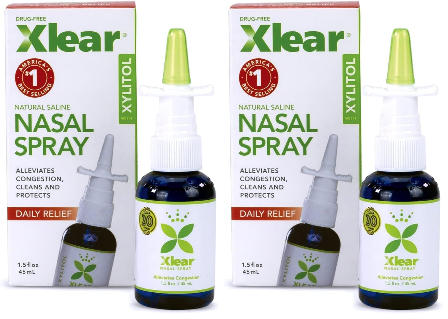 Xlear Natural Nasal Spray with Xylitol – 1.5 fl oz (Pack of 2)