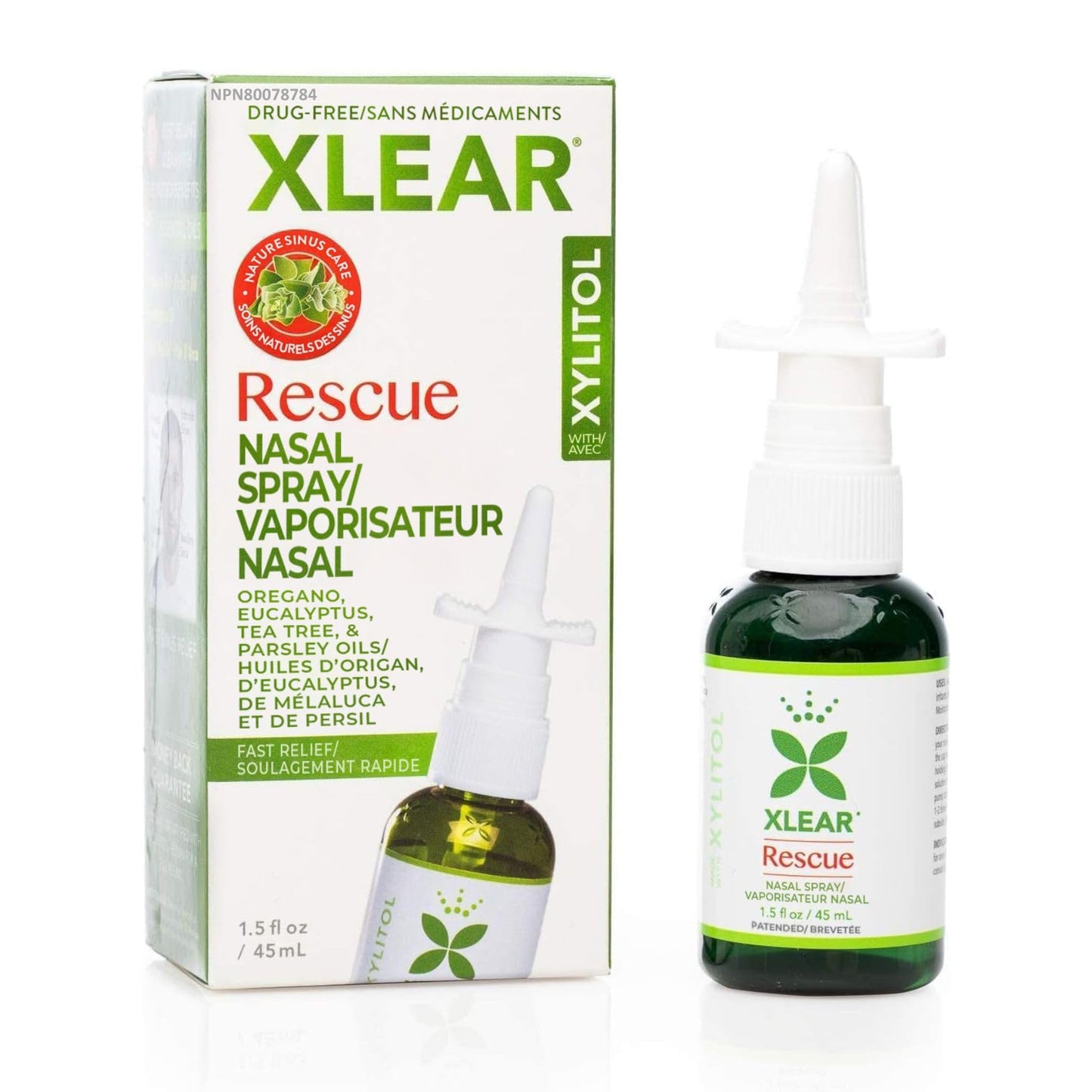 Xlear Rescue Natural Nasal Spray with Xylitol, Oregano & Tea Tree – 1.5 fl oz