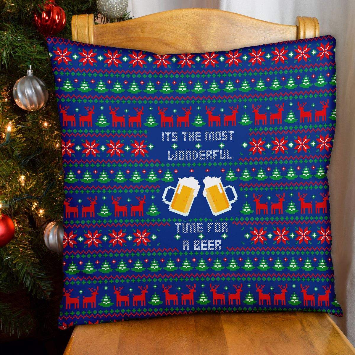 Most Wonderful Time for a Beer - Cushion - Two Sizes