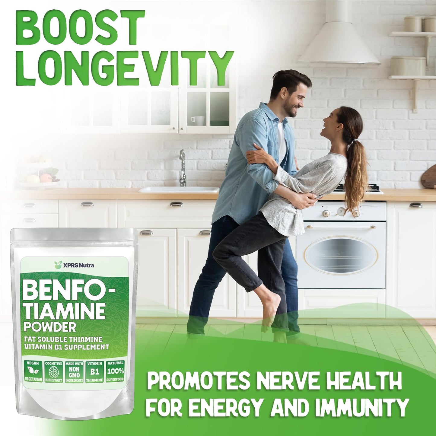 XPRS Nutra Benfotiamine (Thiamine) – Fat-Soluble B1 for Cognitive Health, Vegan, 2 Oz