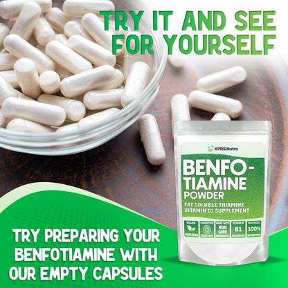 XPRS Nutra Benfotiamine (Thiamine) – Fat-Soluble B1 for Cognitive Health, Vegan, 2 Oz