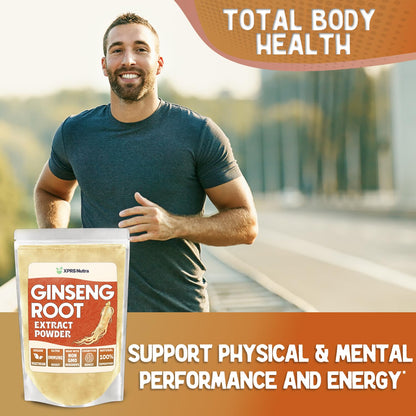 XPRS Nutra Ginseng Root Extract Powder – Panax Ginseng (4 oz) – Immune, Cognition & Performance – Vegan