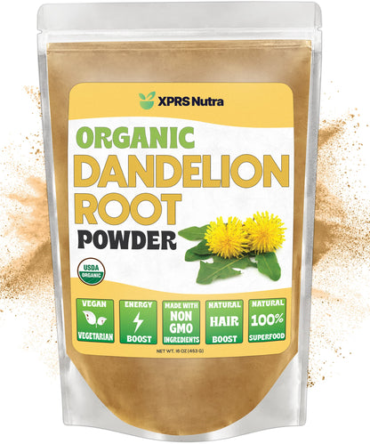 XPRS Nutra Organic Dandelion Root Powder - Vegan, Liver Support - 16 oz