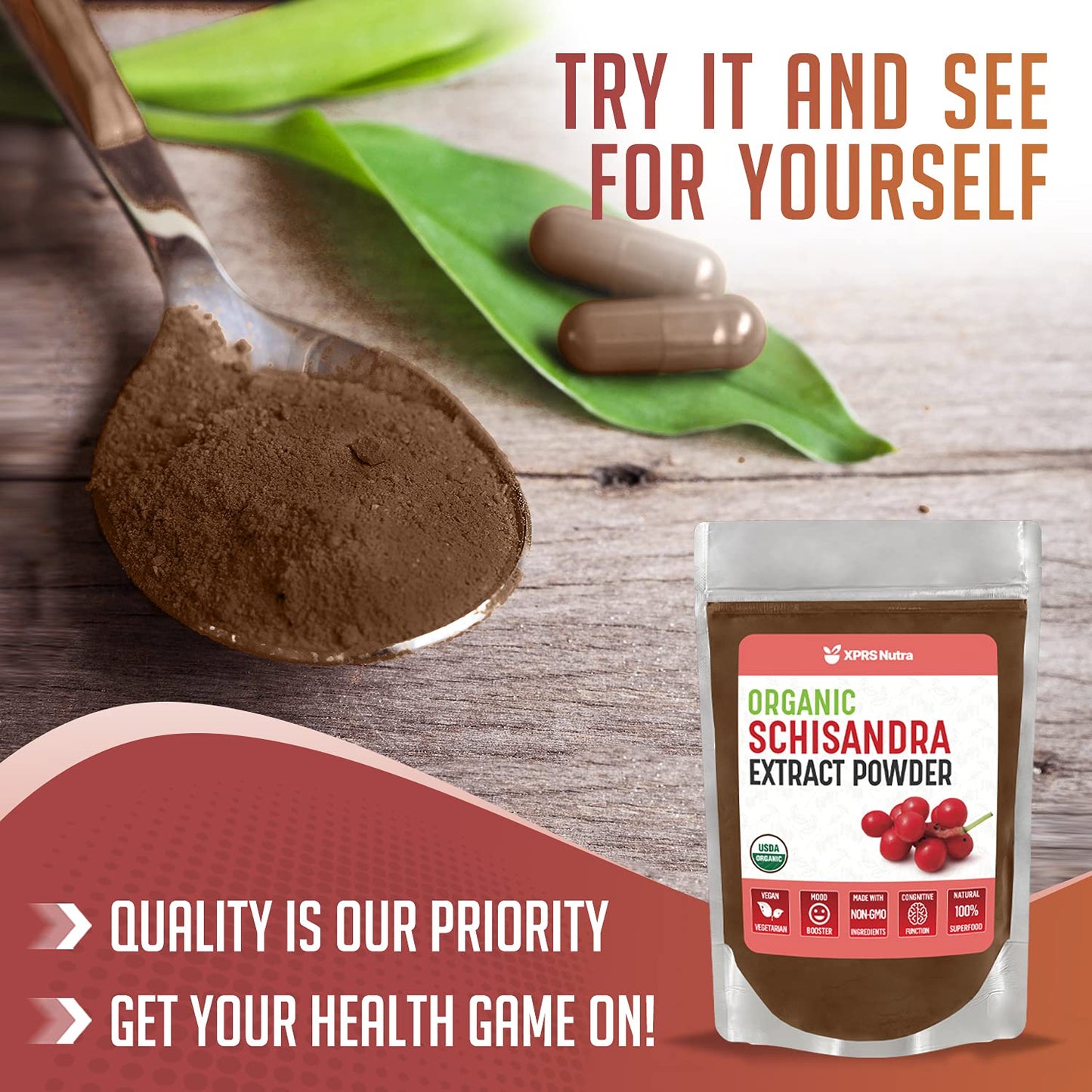 XPRS Nutra Organic Schisandra Berry Powder Extract | USDA Organic, Cognition & Immunity (16 oz)