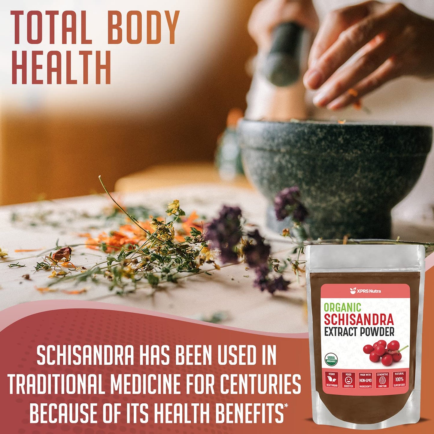 XPRS Nutra Organic Schisandra Berry Powder Extract | USDA Organic, Cognition & Immunity (16 oz)