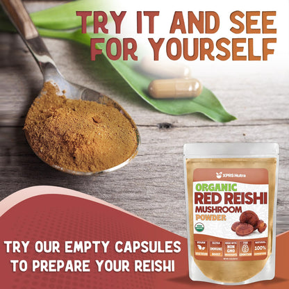 XPRS Nutra Organic Red Reishi Powder 4oz – Cognition & Energy (Vegan)