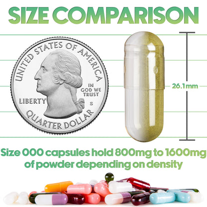 XPRS Nutra Size 000 Empty Gelatin Capsules – 1000 Count – DIY Filling