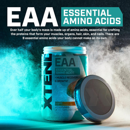 Xtend Scivation EAA + BCAA Powder | 9 Essential Amino Acids | 10g EAAs per 2 Servings | Lemon Lime | 40 Servings