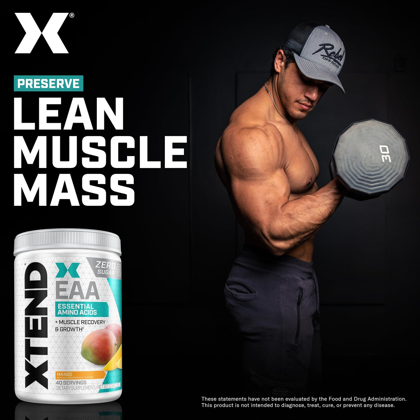 Xtend Scivation EAA + BCAA Powder - 9 Essential Amino Acids, 10g EAAs per 2 Servings, Blood Orange