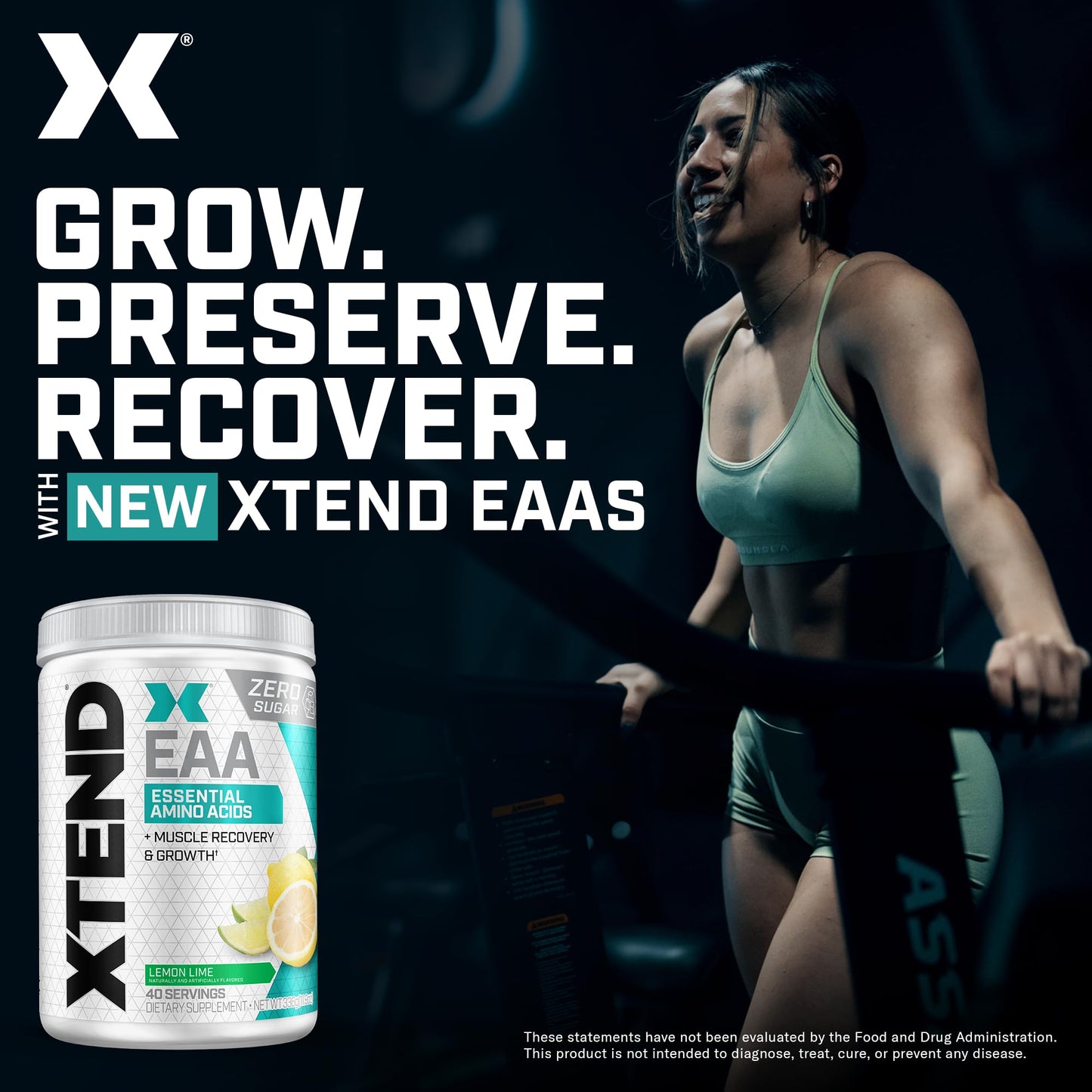 Xtend Scivation EAA + BCAA Powder | 9 Essential Amino Acids | 10g EAAs per 2 Servings | Lemon Lime | 40 Servings