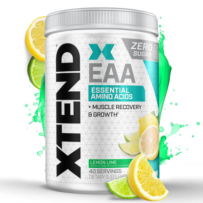 Xtend Scivation EAA + BCAA Powder | 9 Essential Amino Acids | 10g EAAs per 2 Servings | Lemon Lime | 40 Servings
