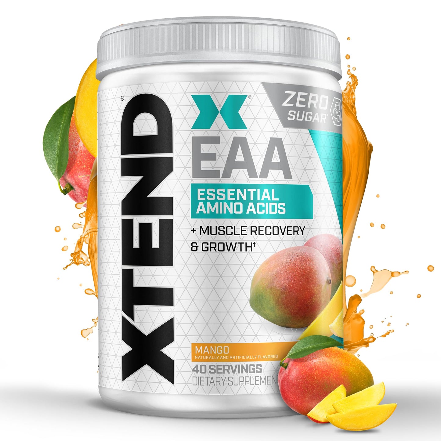Xtend Scivation EAA + BCAA Powder - 9 Essential Amino Acids, 10g EAAs per 2 Servings, Mango, 40 Servings