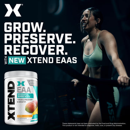Xtend Scivation EAA + BCAA Powder - 9 Essential Amino Acids, 10g EAAs per 2 Servings, Mango, 40 Servings