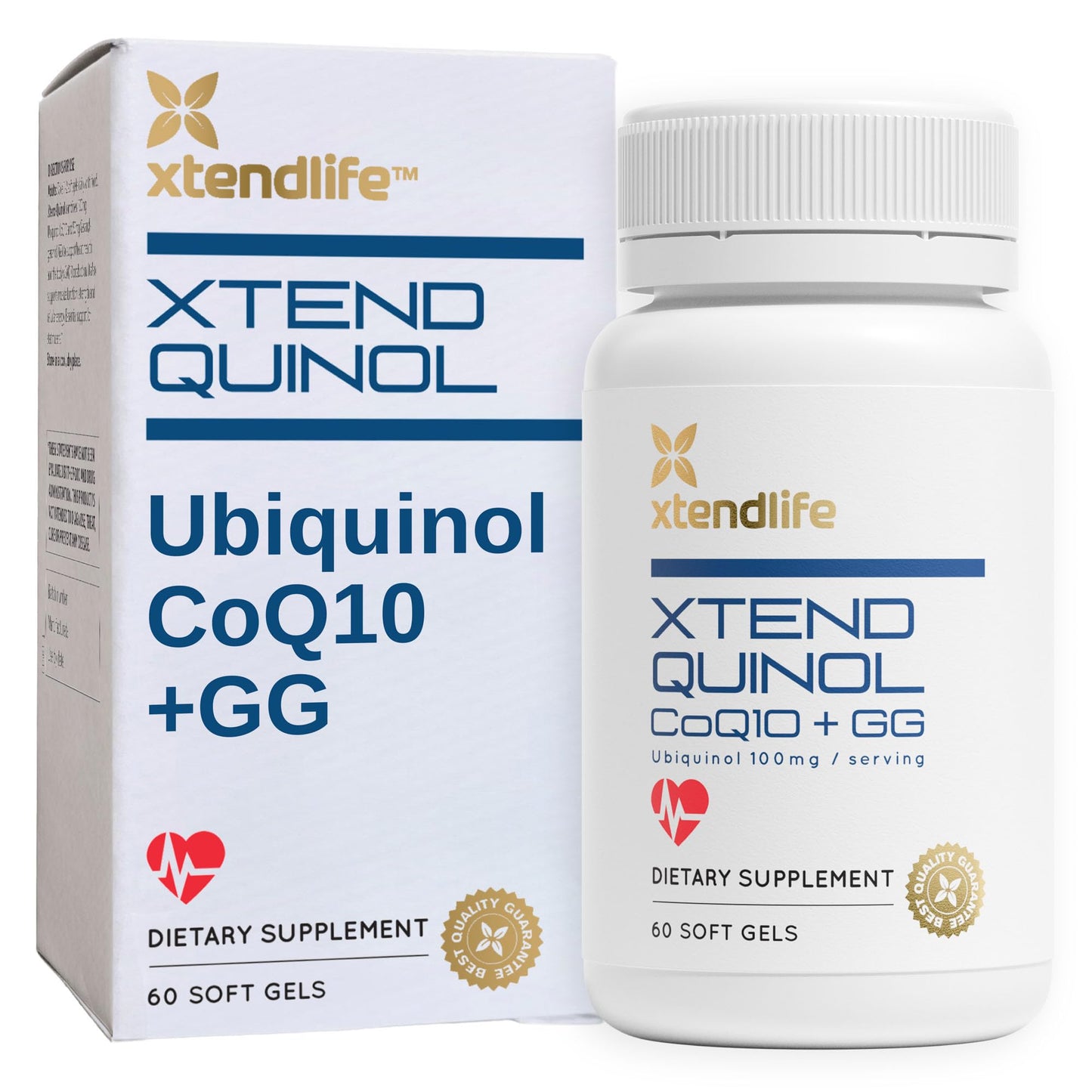 Xtendlife Xtend-Quinol: Natural CoQ10 Ubiquinol + GG for Cellular Energy and Heart Health (2 Month Supply)