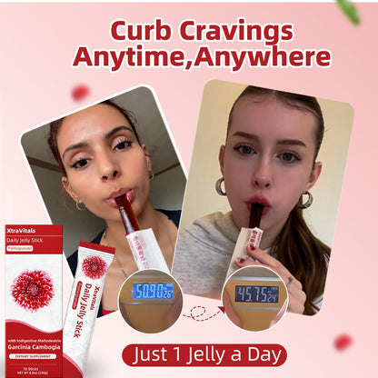 XtraVitals Coleology Cutting Jelly – Korean Jelly Sticks with 1200mg Garcinia Cambogia, Chia, Collagen, Detox & Digestion, Pomegranate Flavor, 10 Sticks
