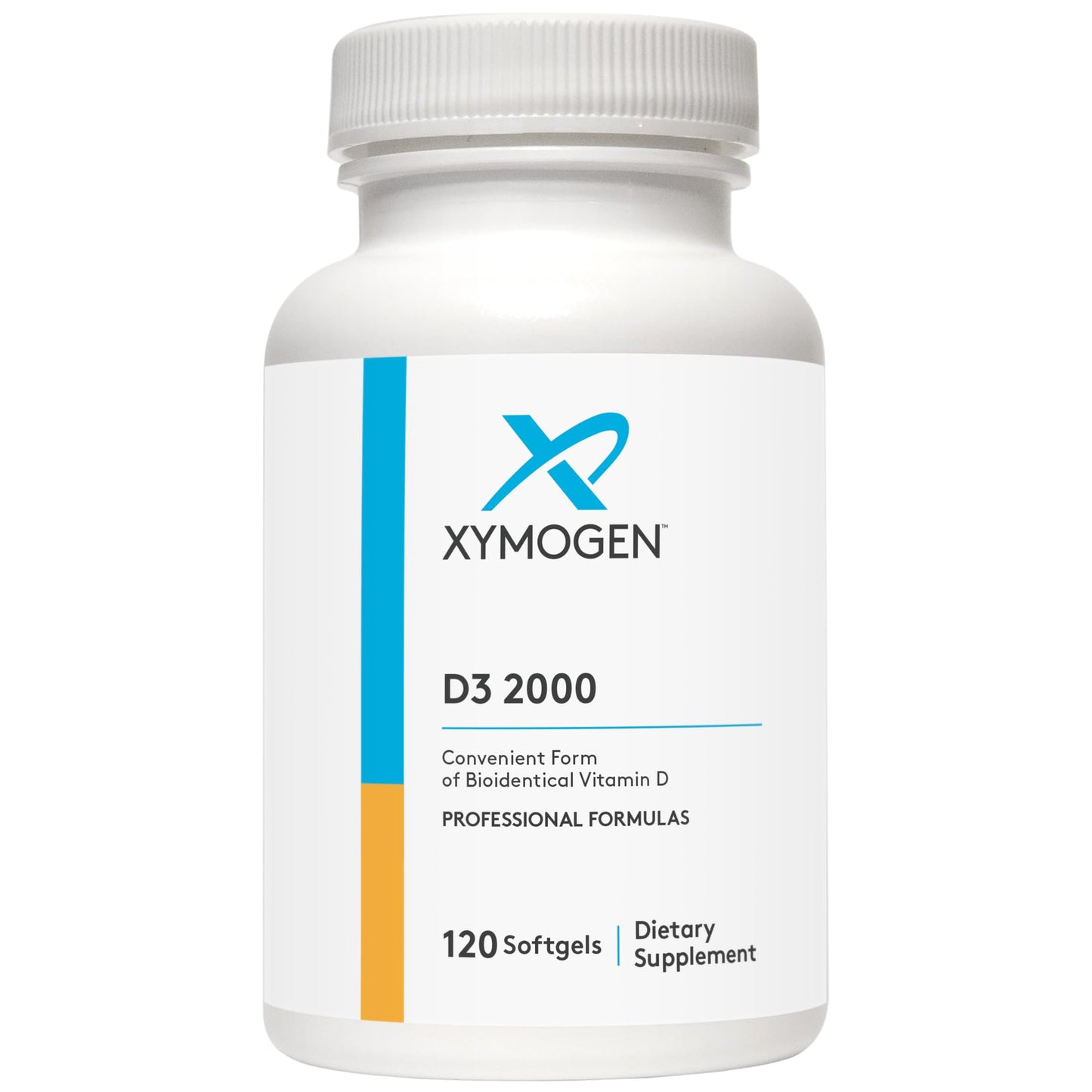 XYMOGEN D3 2000 IU Softgels | Bioavailable Vitamin D3 (50 mcg) for Immune & Bone Health (120 Softgels)