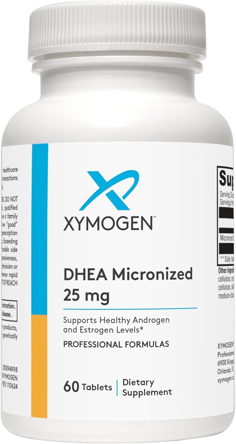 XYMOGEN DHEA 25 mg – Micronized DHEA Supplement for Women & Men | Adrenal Support
