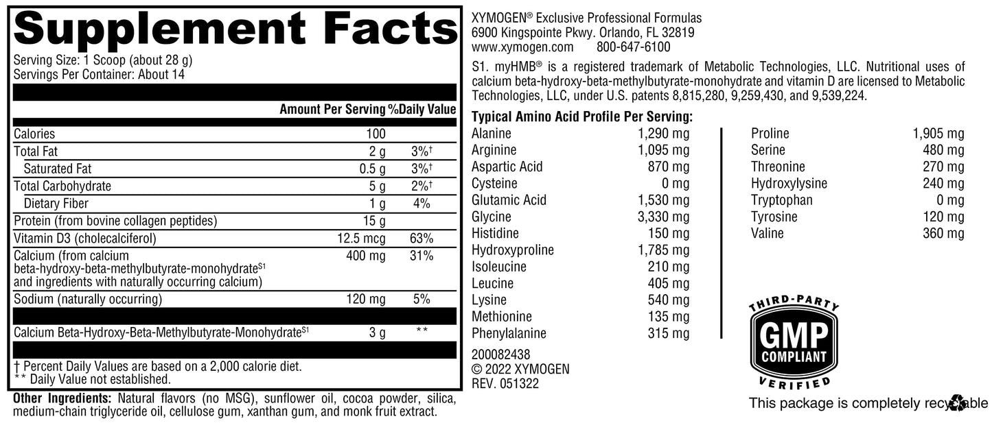 XYMOGEN FIT Food Lean Collagen with HMB & Vitamin D3 – Mocha Latte 13.83 oz