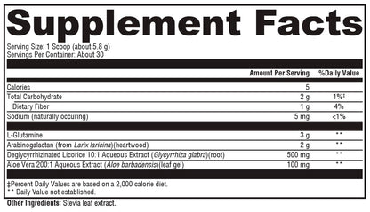 XYMOGEN GlutAloeMine Powder – 3000 mg L-Glutamine + Aloe, DGL Licorice & Arabinogalactan for GI Health (6.1 oz)