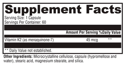 XYMOGEN K2-45 Vitamin K2 MK-7 - Non-GMO Soybeans - Most Bioavailable - 60 Capsules