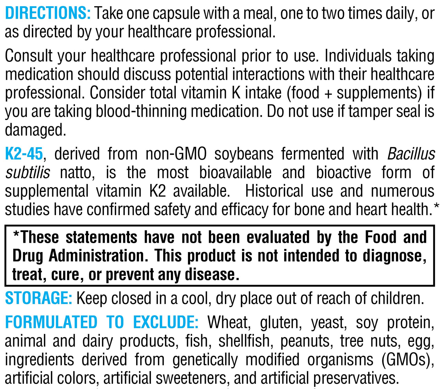 XYMOGEN K2-45 Vitamin K2 MK-7 - Non-GMO Soybeans - Most Bioavailable - 60 Capsules