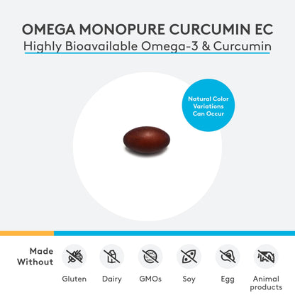 XYMOGEN Omega MonoPure Curcumin EC - Fish Oil + Turmeric (30 Softgels)