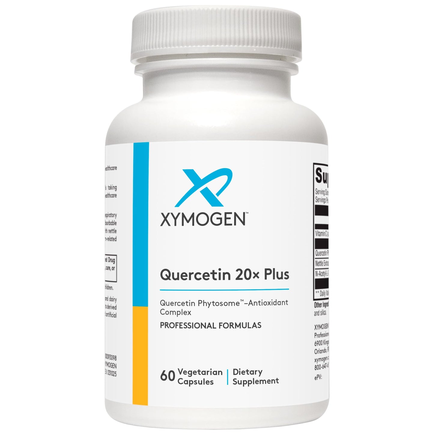 XYMOGEN Quercetin 20x Plus – Respiratory Support, Vegan & Gluten-Free (60 Capsules)
