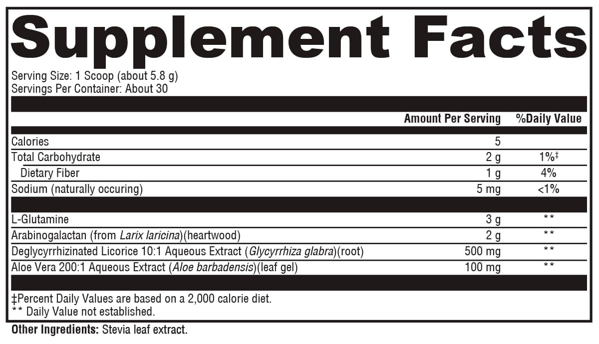 XYMOGEN GlutAloeMine Powder – 3000 mg L-Glutamine + Aloe, DGL Licorice & Arabinogalactan for GI Health (6.1 oz)
