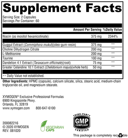 XYMOGEN LipotropiX – Lipid Metabolism & Liver Support | Dandelion & Celandine for Bile Flow | Guggul Extract + Inositol Hexanicotinate | 120 Capsules