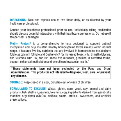 XYMOGEN Methyl Protect — Optimal Methylation Formula with Methyl Folate, Methylcobalamin B12, Riboflavin + B6 | 120 Capsules
