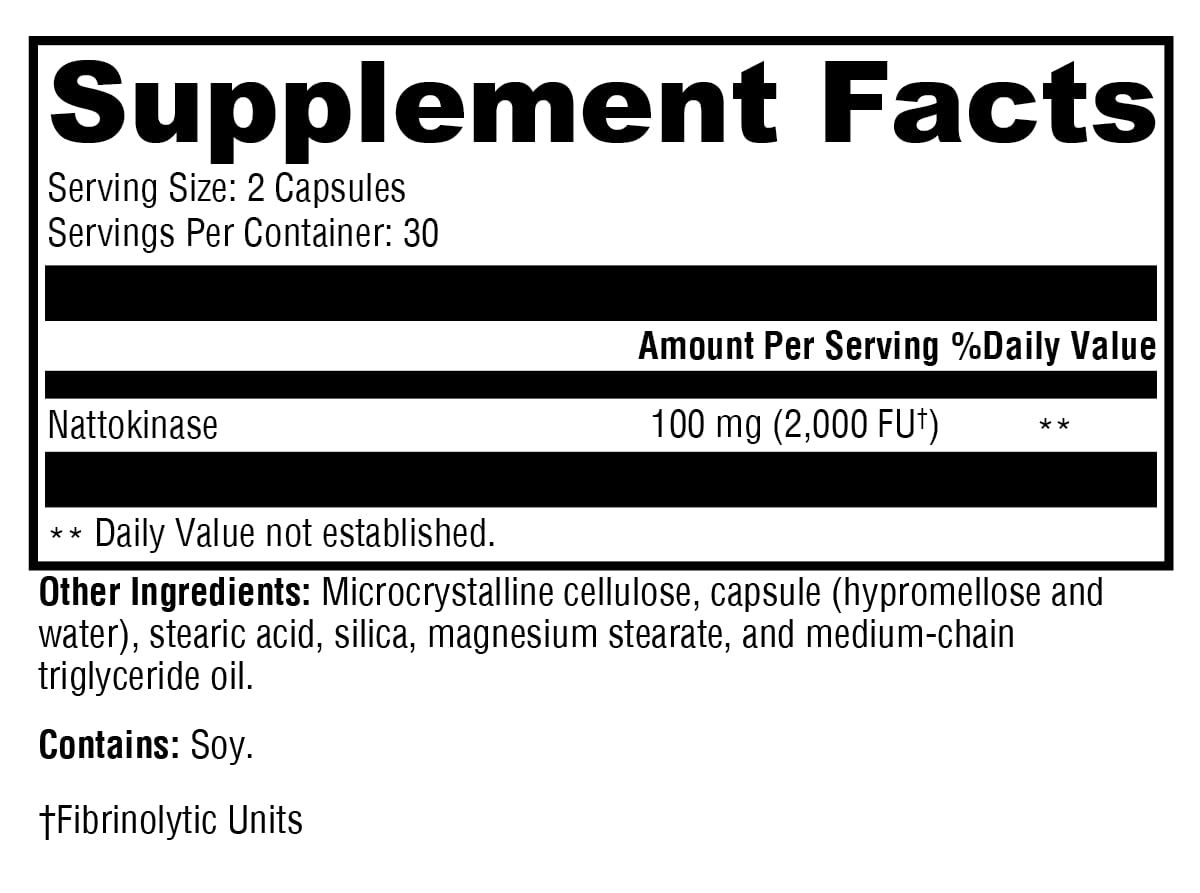 XYMOGEN Nattokinase 2000 FU – Heart Health & Circulation (60 Caps, Gluten Free, Vegan)