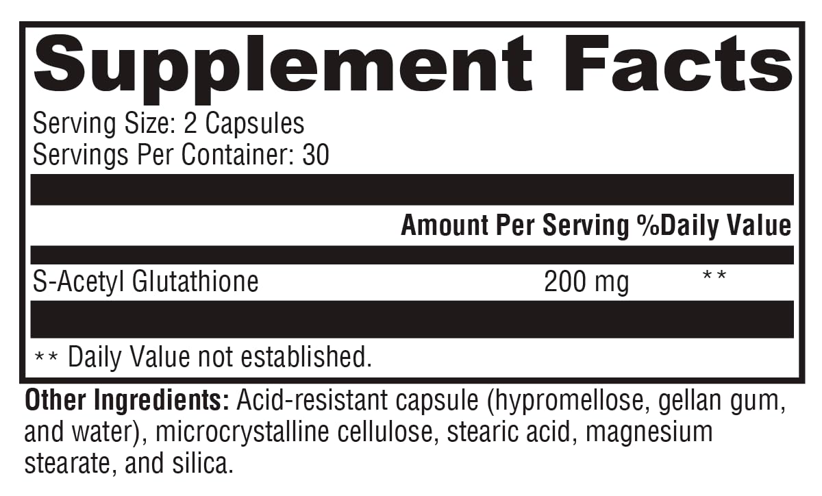 XYMOGEN S Acetyl Glutathione - Superior Absorption Glutathione Supplement with Stomach Acid-Resistant Capsules (60 Capsules) | Immune Support & Healthy Aging