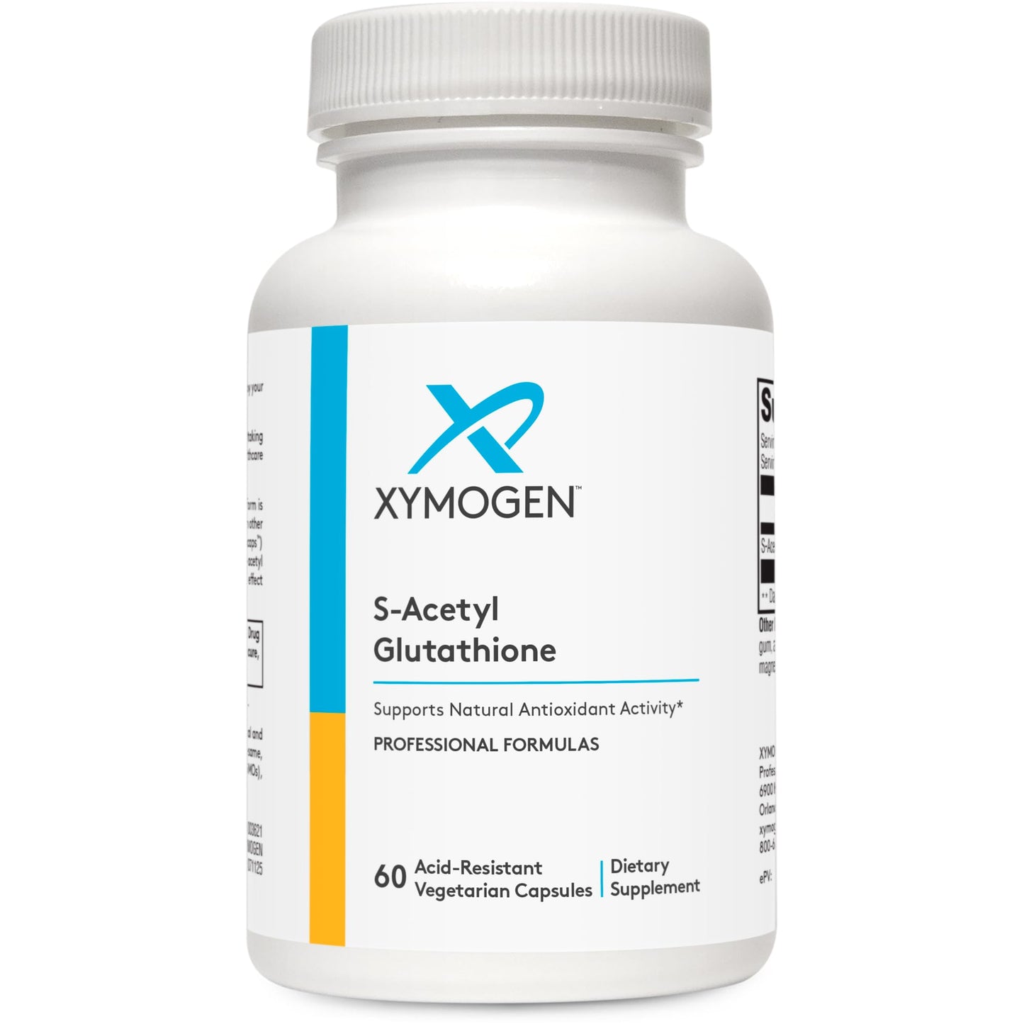 XYMOGEN S Acetyl Glutathione - Superior Absorption Glutathione Supplement with Stomach Acid-Resistant Capsules (60 Capsules) | Immune Support & Healthy Aging